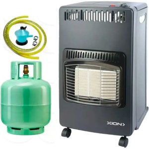 Estufa A Gas Supergas Combo + Garrafa 13kg + Válvula, Ruedas Negro