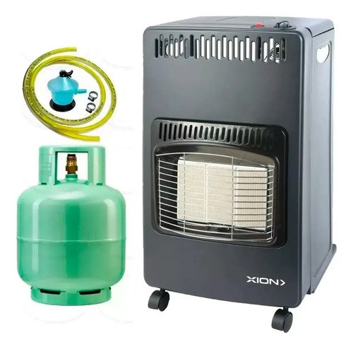 Estufa A Gas Supergas Combo + Garrafa 13kg + Válvula, Ruedas Negro