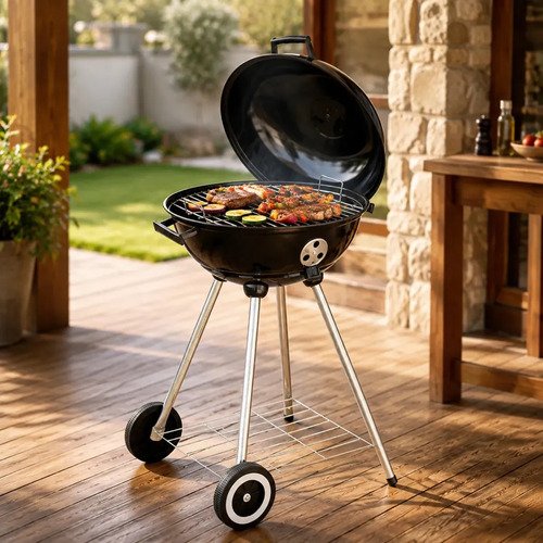 Parrilla Móvil Mor Guarapari 47cm De Ancho 73cm De Alto 54cm De Profundidad Y 46cm De Diámetro Negra Negro - Imagen 9