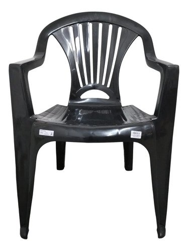 Poltrona Plástica Arqplast Negra, 6 Cuerpos, Apilable Negro - Imagen 2