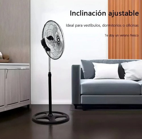 Pack X2 Ventilador De Pie 3 Aspas 50hz Estructura Negro Diámetro 50 Cm Frecuencia 50 Material De Las Aspas Metal Transparente - Imagen 3