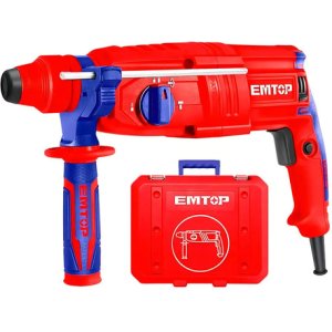 Rotomartillo Emtop 800w 3 Brocas Y 2 Cinceles Febo Color Rojo Con Azul