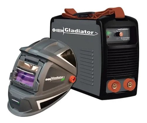 Soldadora Inverter 200amp + Máscara De Soldar Gladiator Tyt Gris