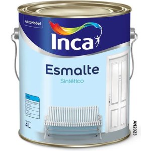 Esmalte Sintético Blanco 4l Inca Satinado Interior Y Exterior
