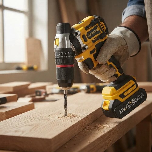 Taladro Inalámbrico Brushless + 2 Baterias + Carg Gravox-tyt Amarillo 50/60 - Imagen 3