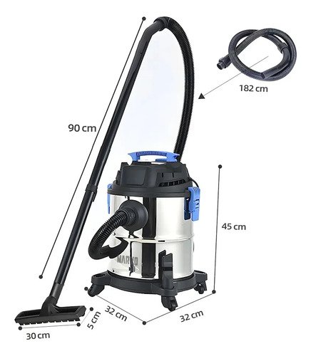Aspiradora Profesional 3 En 1 Limpieza Seco Mojado Soplador Negro - Imagen 5