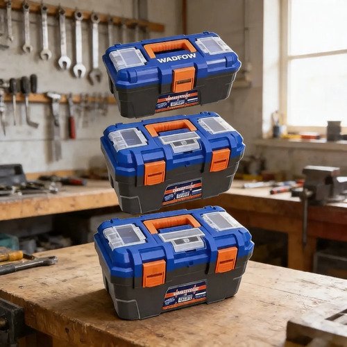 Set X 3 Cajas De Herramienta Plasticas Wadfow Wtb2103 Azul - Imagen 3
