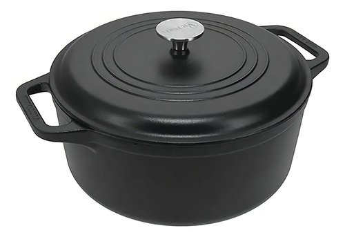 Olla De Hierro Con Tapa Curado Victoria 7 Litros 28cm Negro