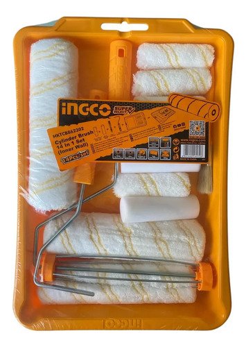 Set Kit Rodillo Pintura + Bandeja 14 En 1 Ingco Hktcb862302 - Imagen 2