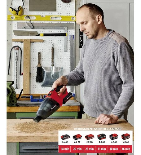 Aspiradora Inalámbrica De Mano Einhell Power X-change Te-vc 18 Li - Solo 540ml Roja Y Negra Rojo/negro - Imagen 7