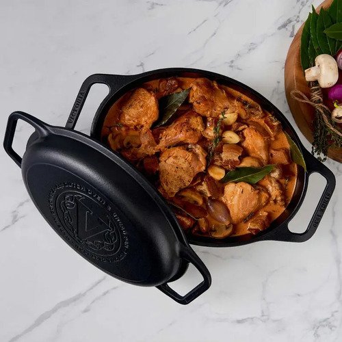 Victoria Combo Cooker Ovalado Olla De Hierro Fundido Negro - Imagen 7