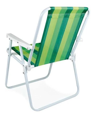 Silla Plegable Aluminio Mor Rayas Colores Alta - Garageimpo Verde Verde Claro - Imagen 2