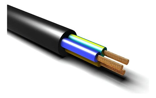 Cable Bajo Goma 3x2 Mm Negro - Precio Por 20mts - Tyt Negro