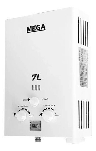 Calefon A Gas 7 Lts Tiro Natural Mega- Tyt Industrial Amarillo Glp