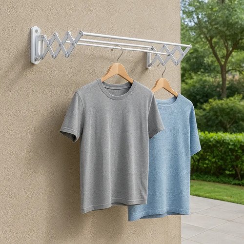 Tender Pared Ropa Extensible Premium 80cm 7 Varillas Blanco Plegafacil C/soporte - Imagen 4