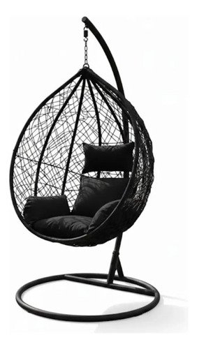 Hamaca Nido Colgante Estructura Metalica Jardín Terraza Lcm Negro Nido - Imagen 4