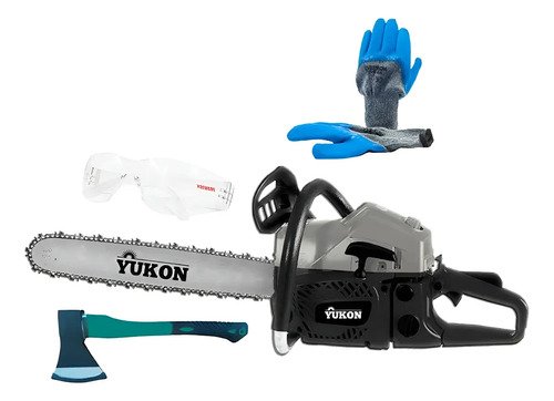 Motosierra + Hacha+ Lentes + Guantes - Tyt Negro