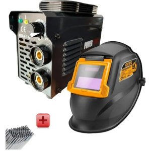 Soldadora Inverter 130amp + Careta Ahm009 Ingco+ Elect - Tyt Negro