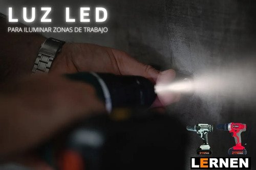 Kit Taladro Destornillador Inalámbrico 21v + 2 Baterías Color Gris - Imagen 6