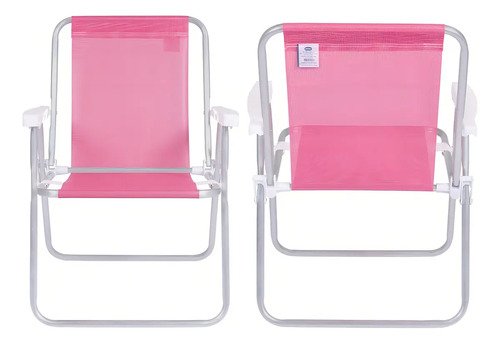Sillón Sannet High Beach Kit 3, Silla De Piscina De Aluminio Rosa - Imagen 2