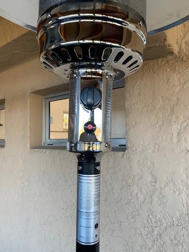 Estufa Hongo Gas Exterior Well Life 13 Kg Negro Con Ruedas Y Válvula Seguridad - Imagen 2