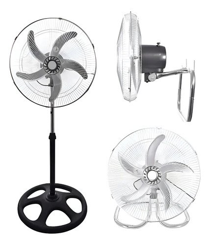 Ventilador 3 En 1 Embassy Fe-18b Aspas Metal Oscilante 18 Plateado 45.72 Cm 5