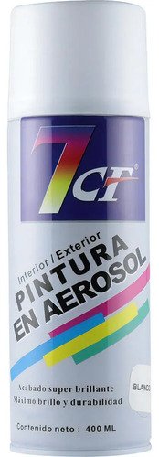 Esmalte En Aerosol 7cf Blanco Mate 400ml Pintura Spray Interior Exterior
