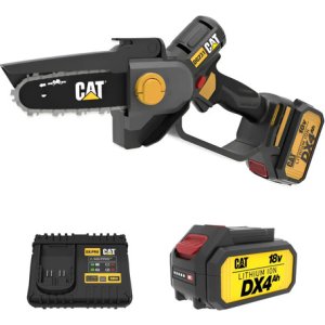 Mini Motosierra Bateria Cat 18v + 1 Bateria 4ah + Cargador Amarillo
