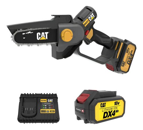 Mini Motosierra Bateria Cat 18v + 1 Bateria 4ah + Cargador Amarillo