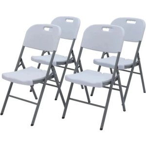 Silla Plegable Swiss Armor Hogar Juego 4 Cuerpo Jardín Blanco Lisa