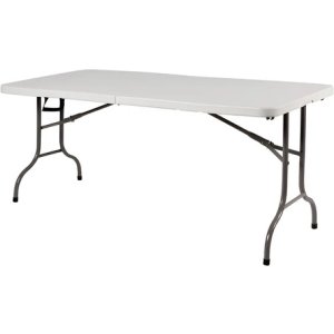 Mesa Plegable De Plástico Portátil 1.80m De Portafolio Color Blanco