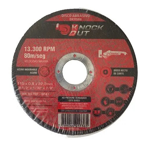Disco De Corte Knock Out Diamantado 115mm Para Acero E Inoxidable X100