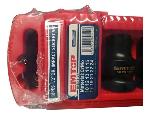 Set Dados Para Llave De Impacto Emtop 1/2'' Con 10 Piezas (10 - 24 Mm) - Imagen 3