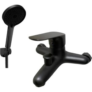 Monocomando Ducha Bañera Rimontti Wico Negro Mate Grifería De Baño