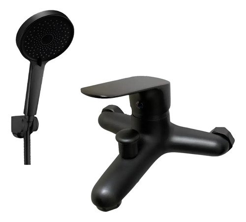 Monocomando Ducha Bañera Rimontti Wico Negro Mate Grifería De Baño