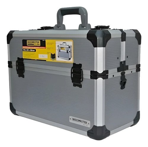 Valija Caja Herramientas Aluminio Electricistas Con Detalles Gris