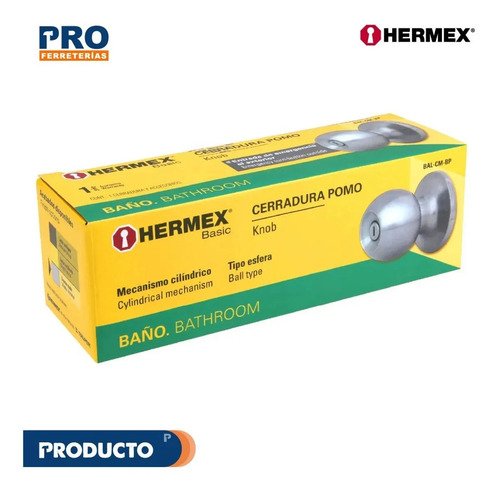 Pomo Trubal Cromo Mate Baño Basic Hermex 23568 - Imagen 6