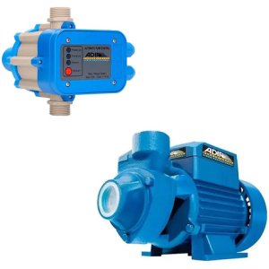 Kit Bomba Eléctrica Periférica 1/2hp + Presurizador De Agua Azul