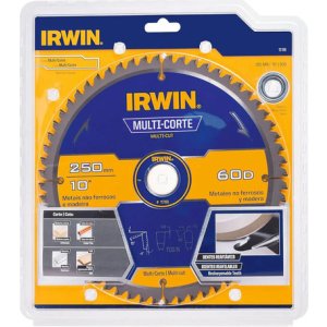 Disco Sierra 10'' 250mm Madera Aluminio Melaminico 60t Irwin Amarillo