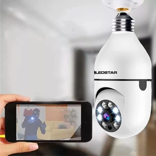 Camara Vigilancia Seguridad Ipc 600 Wifi Porta Lampara Dimm Blanco - Imagen 2