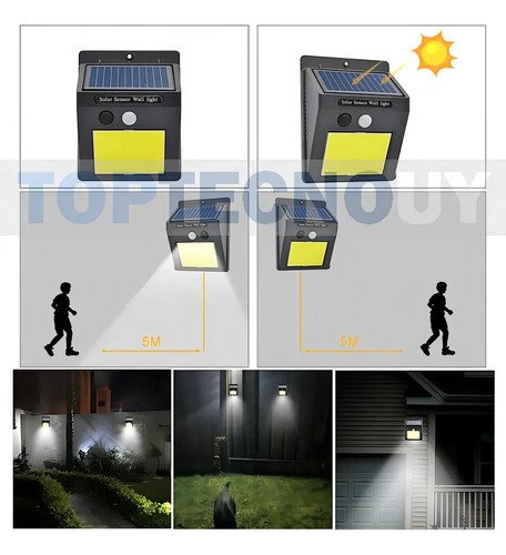 Lampara Farol Solar Foco 48 Led Sensor Movimiento Exterior ® Luz Blanco Neutro - Imagen 2