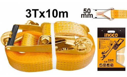 Cinta Catraca Sujecion Ingco 3 Ton 50mm 10m Hrsp3101 - Tyt Amarillo - Imagen 2