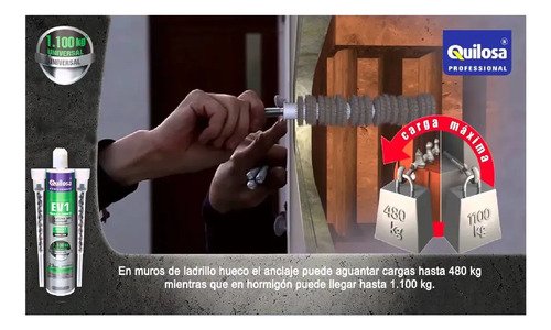 Anclaje Quimico Quilosa Ev1 Resina 1100 Gris 300 Ml - Imagen 2