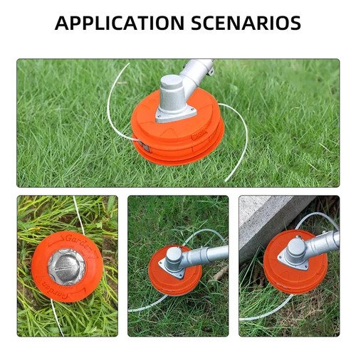 Cabezal Universal Automático Para Desmalezadora Con Punta De Aluminio Reforzado Naranja Claro - Imagen 6