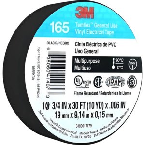 Cinta Aislante 1500 Temflex Negra 19 Mm X 9.14 Mts Color Negro Liso