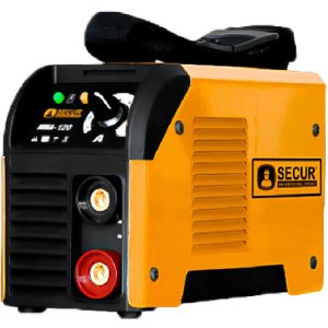 Soldadora Inverter Mma Secur 160a Con Pantalla Digital Y Accesorios Amarillo