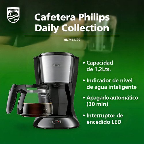 Cafetera De Filtro Philips Hd7462/20 1,2 Lts Color Black/metal Negro/metal - Imagen 9