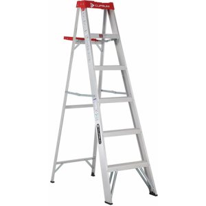Escalera De Aluminio Tijera Cuprum C-2312-06n Gris/rojo