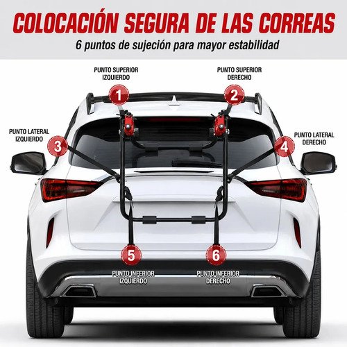 Porta 3 Bicicletas Universal Eoland Trasero Auto Camioneta Soporte Enganche Maletero Rack Bici 3 Unidades Plegable Ciclismo Negro - Imagen 6