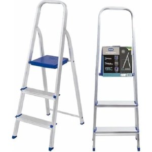 Escalera Aluminio Plegable De 3 Escalones - Mor Color Azul